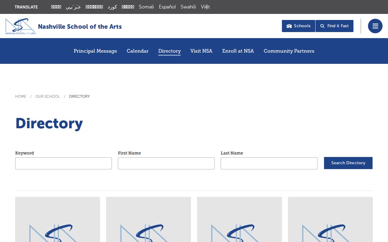 Nashville people directories MNPS school staff search fields